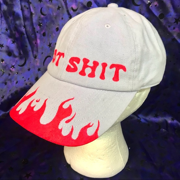 BBC hand painted “hot shit” flames neon hat - Picture 8 of 11